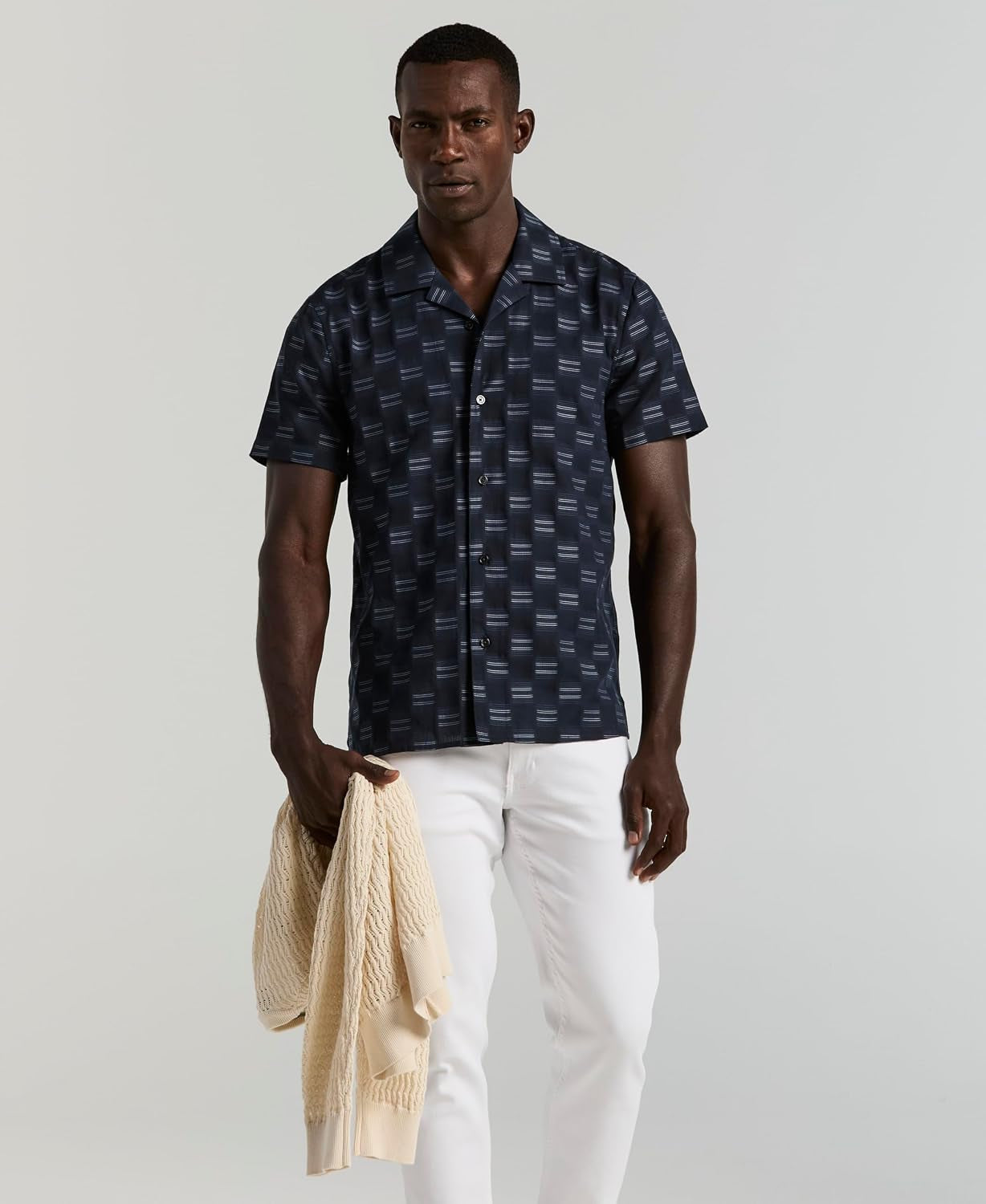 Men'S Short Sleeve Button down Camp Shirt