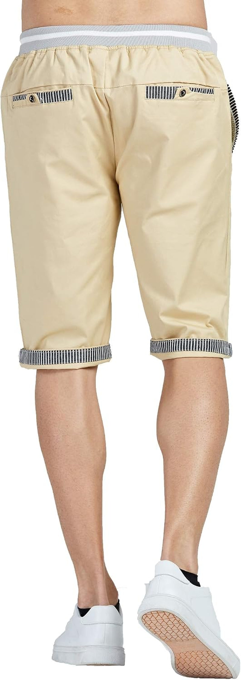 Men'S Shorts Casual Classic Fit Drawstring Summer Beach Shorts with Elastic Waist and Pockets