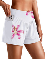 Women'S 3" Board Shorts High Waisted Swim Shorts Swimsuit Bottoms Beach Shorts with Pockets S-2XL