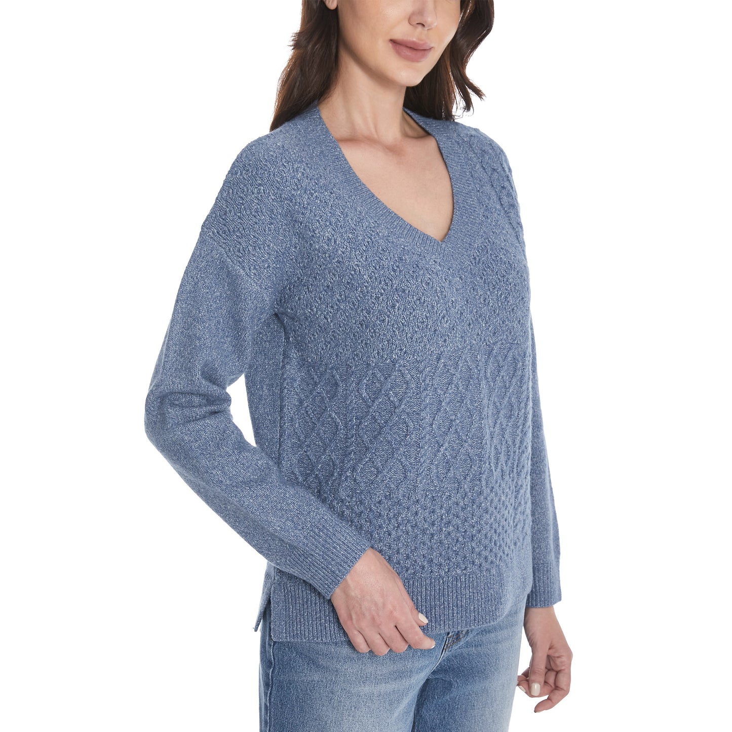 Frye Women'S Patchwork V-Neck Sweater