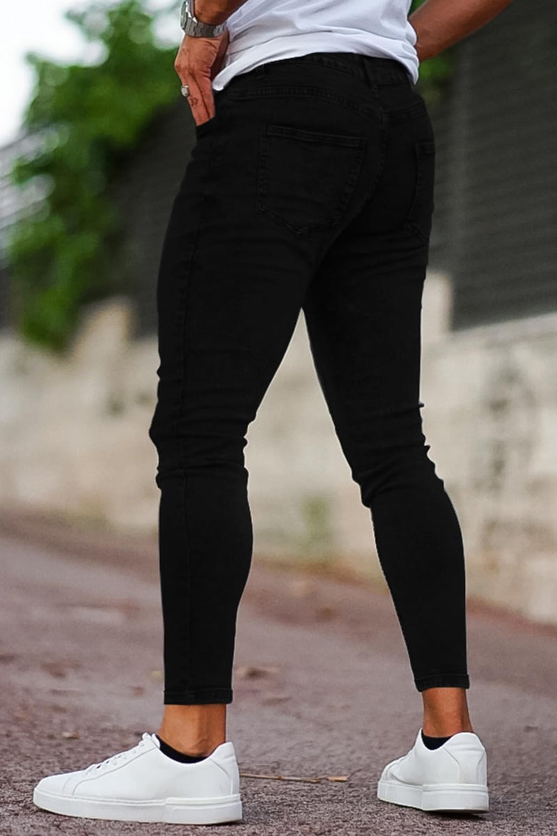 Men'S Ripped Jeans Slim Fit Skinny Stretch Jeans Pants