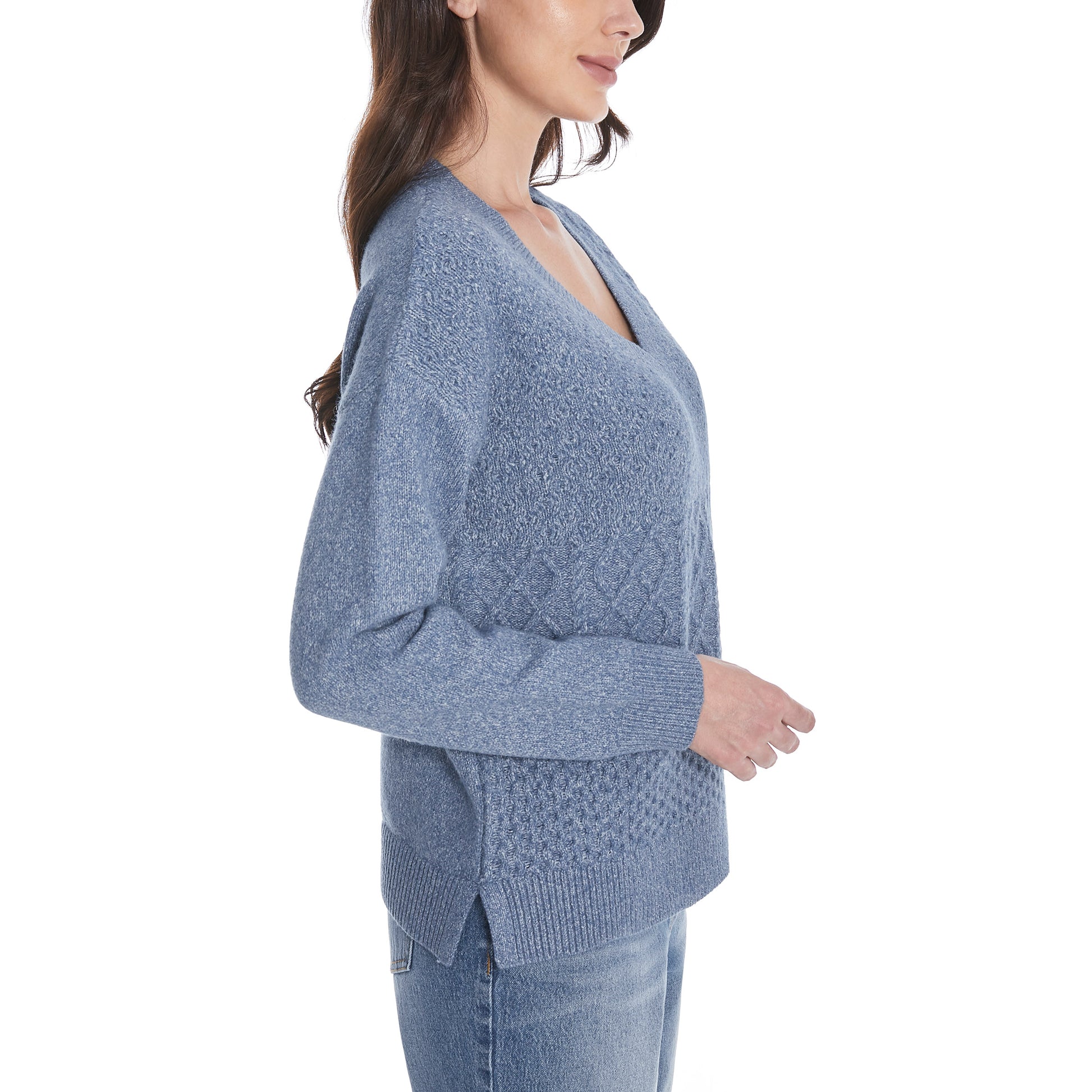 Frye Women'S Patchwork V-Neck Sweater
