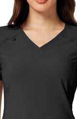 Women'S Medical Scrub Top Iflex V-Neck Knit Panel Top - CK605
