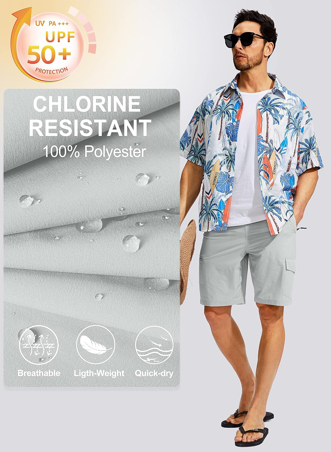 Men'S Swim Trunks Quick Dry Board Shorts with 5 Pockets Swimsuit Swimwear for Men - No Mesh Liner