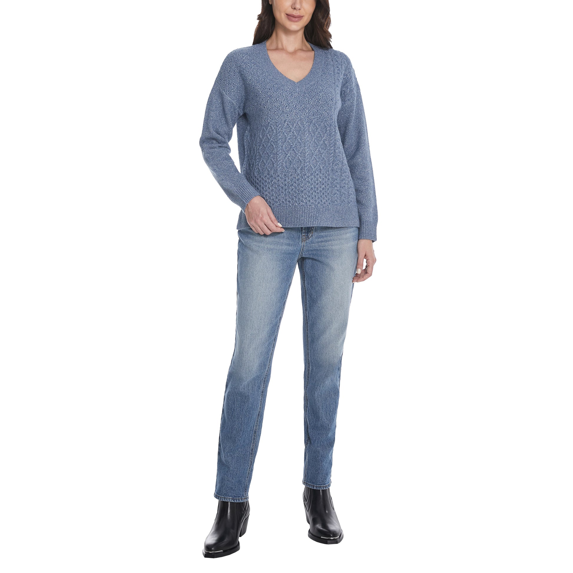 Frye Women'S Patchwork V-Neck Sweater