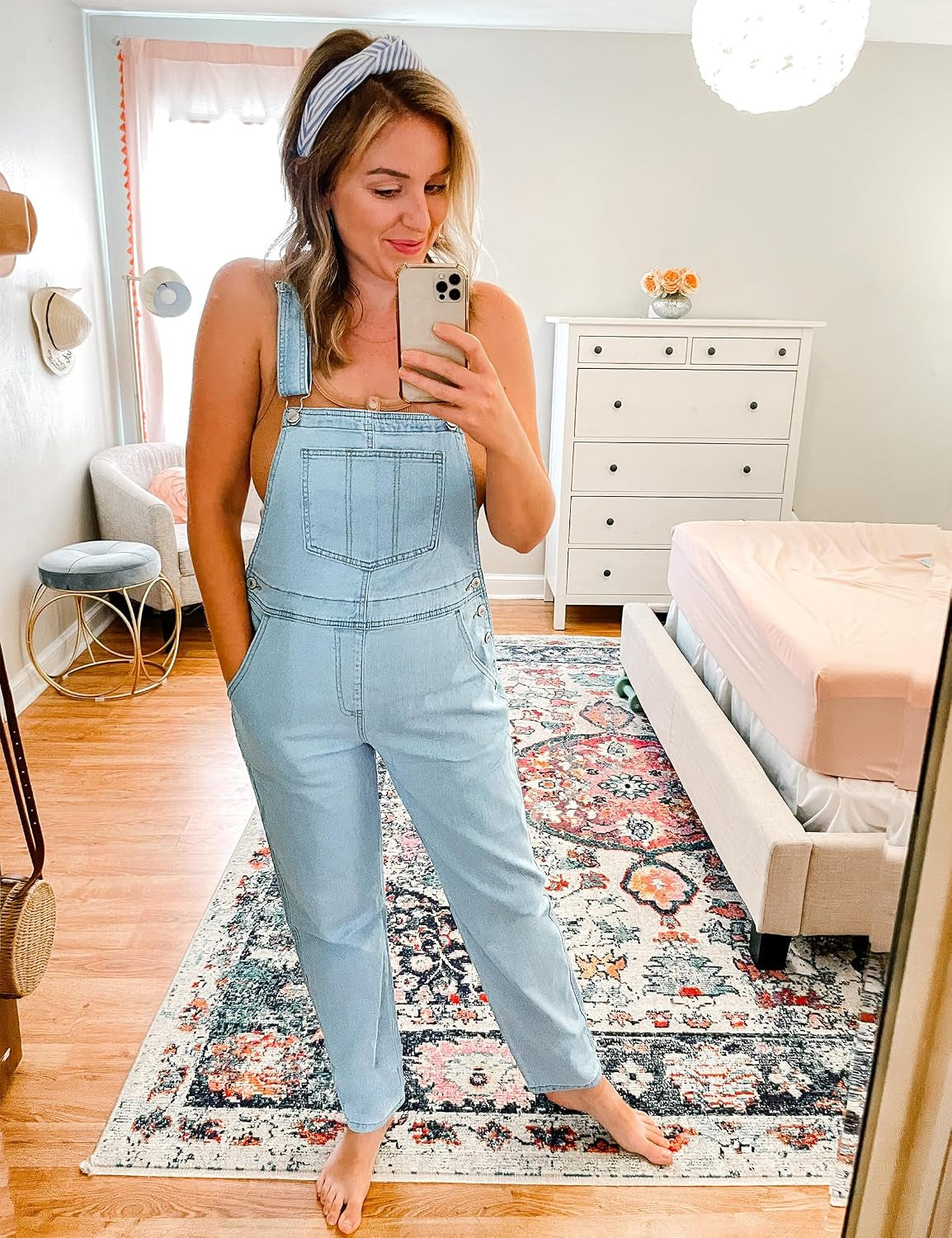Women'S Casual Stretch Adjustable Denim Bib Overalls Jeans Pants Jumpsuits