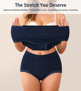 Women'S Cotton Underwear,Ladies Soft Stretch Tummy Control Comfy No Muffin Panties Boyshorts