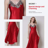 Satin Nightgowns for Women Long Silk Nightdress Vintage Lace Chemise Maxi Sleepwear