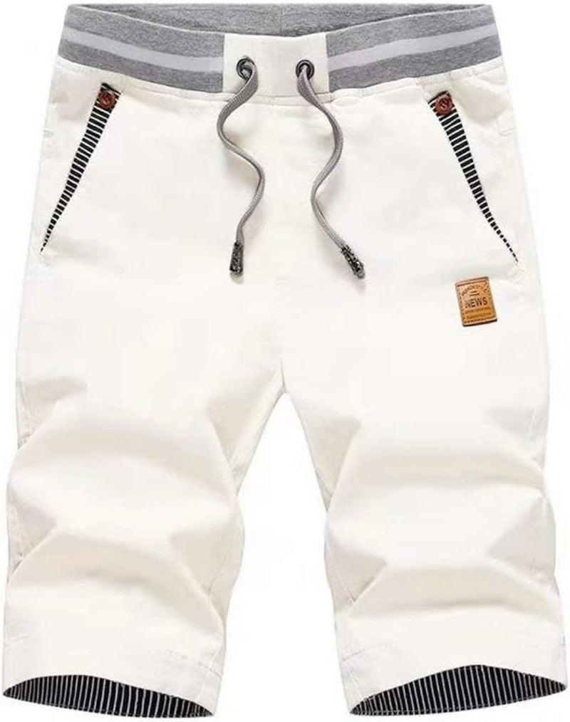 Men'S Shorts Casual Classic Fit Drawstring Summer Beach Shorts with Elastic Waist and Pockets