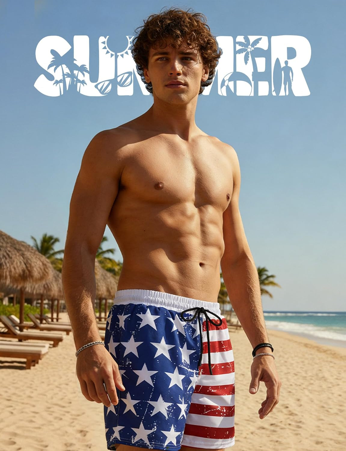 2 in 1 Mens Swim Trunks with Compression Liner 5" Quick Dry Board Shorts Anti-Chafe Bathing Suit with Zipper Pockets