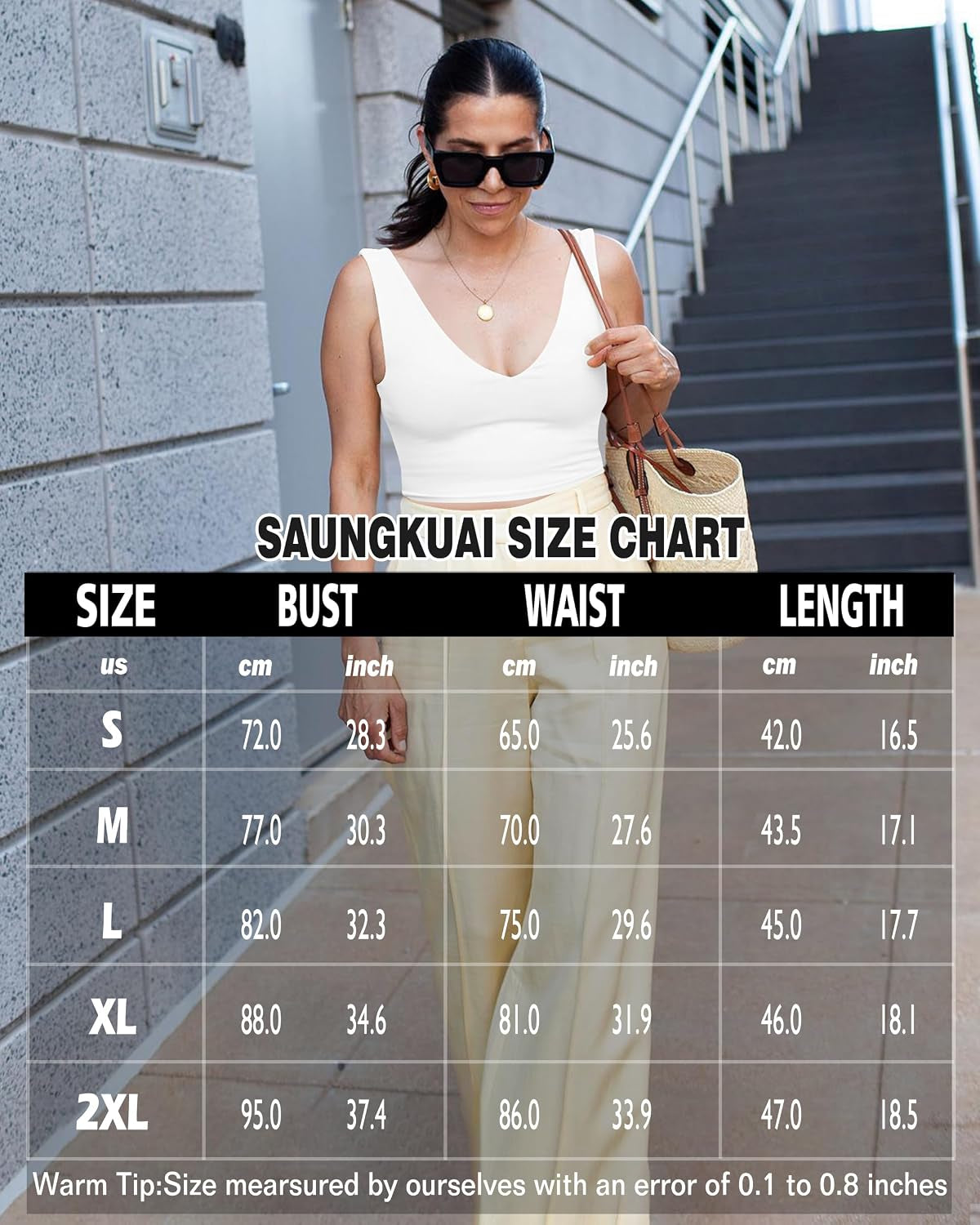 Women'S Crop Tops Deep V Neck Sleeveless Backless Double Lined Cropped Tank Top for Going Out