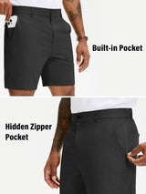 Men'S Golf Dress Shorts 7" Lightweight Work Shorts for Men Casual Stretch Quick Dry with 6 Pockets