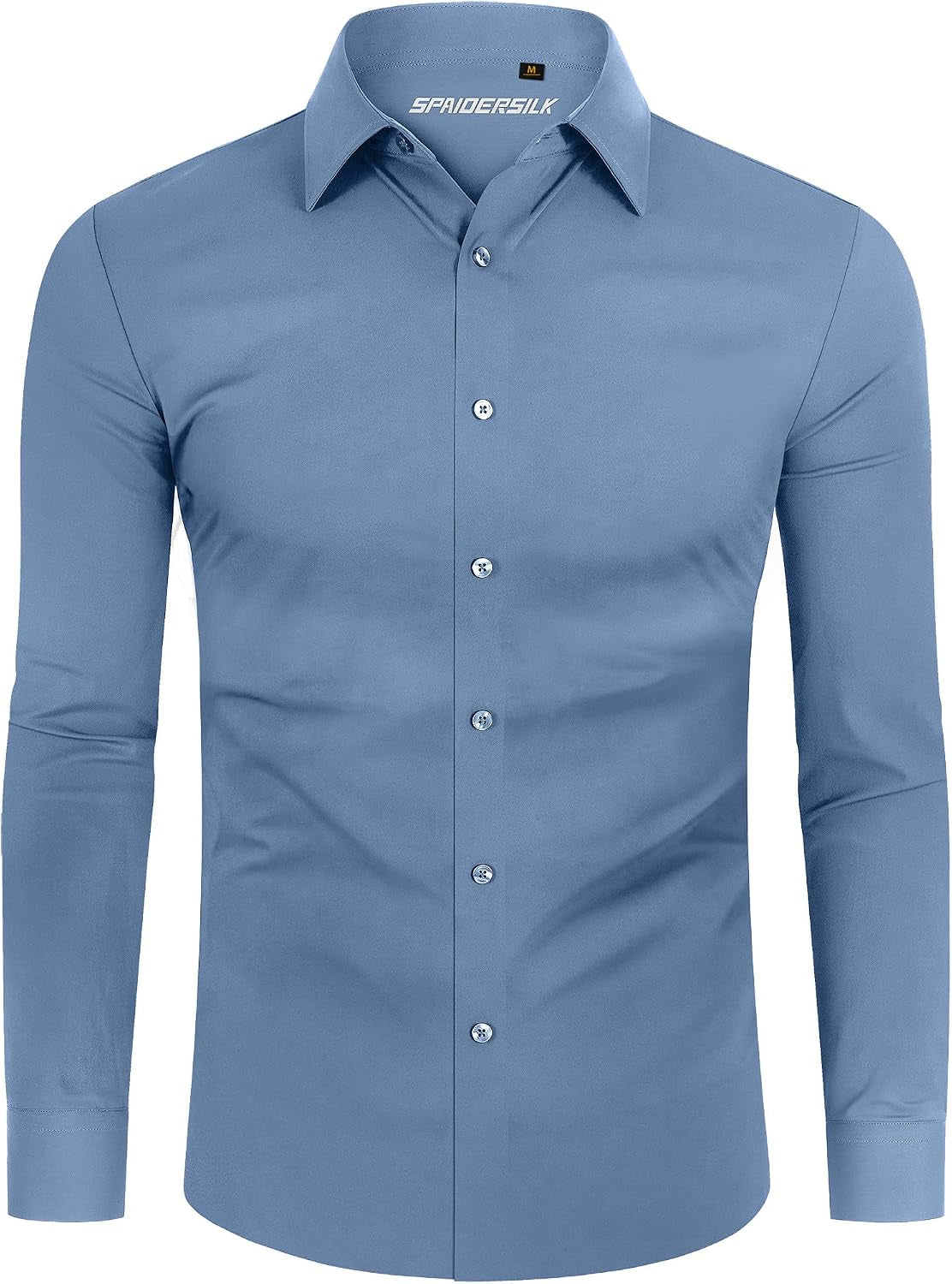 Stretch Mens Dress Shirts Long Sleeve Slim Fit Dress Shirts for Men Muscle Fit Wrinkle Free Button down Shirt