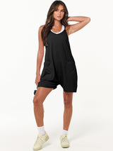 Womens Rompers Summer Casual Loose Sleeveless Overalls Spaghetti Strap Shorts Jumpsuit 2026 Beach Vacation Clothes