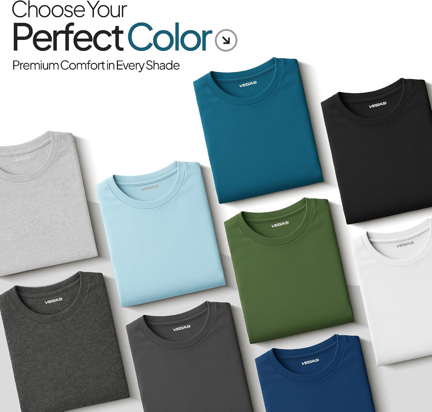 Vegas Classic Mens T-Shirts – Short Sleeve Crew Neck T Shirts for Man, Cotton Blend Plain Novelty Men'S T-Shirts