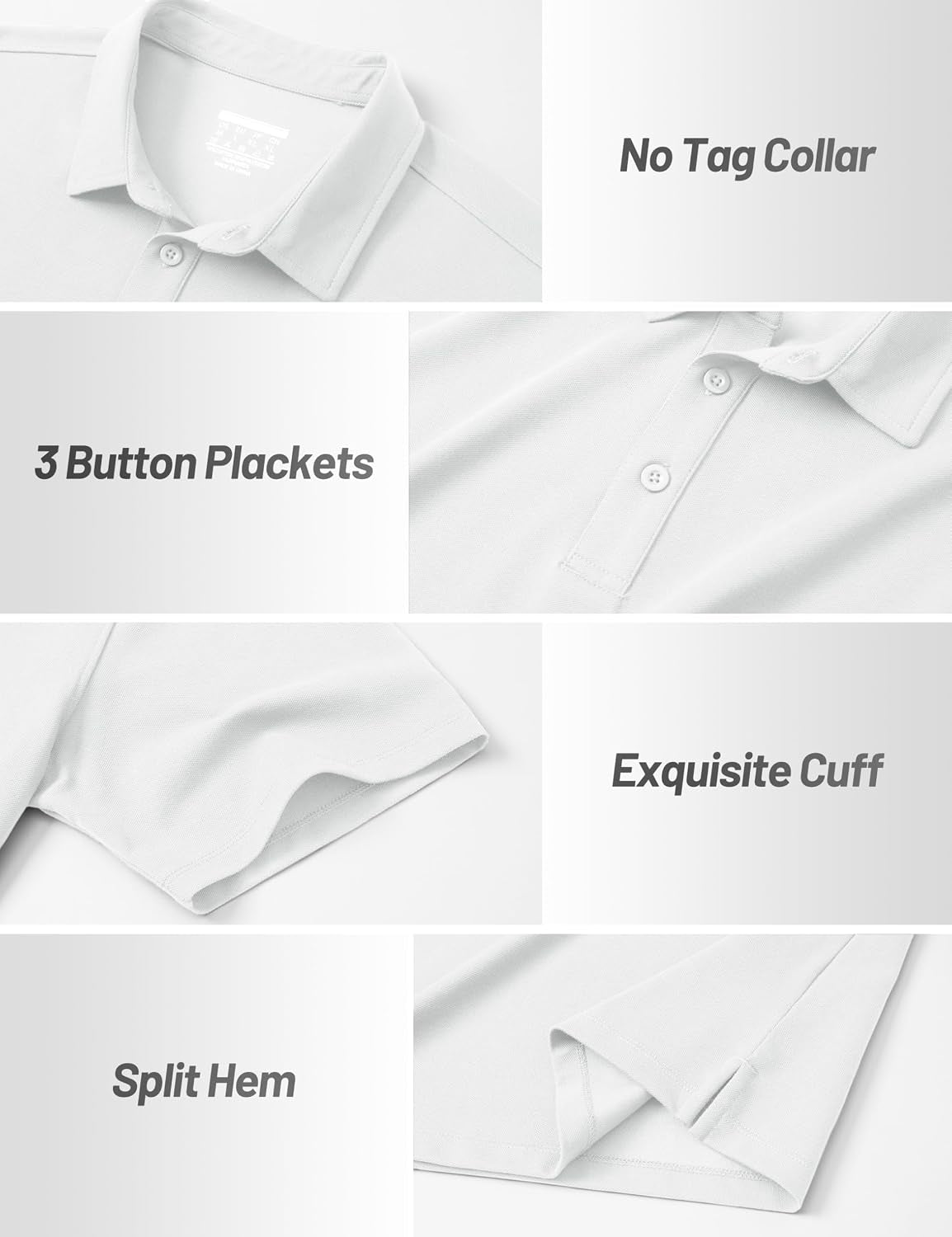 Men'S Polo Shirts Short Sleeve Soft Cotton Pique T-Shirts 3 Buttons Classic Fit Casual Performance Golf Shirts