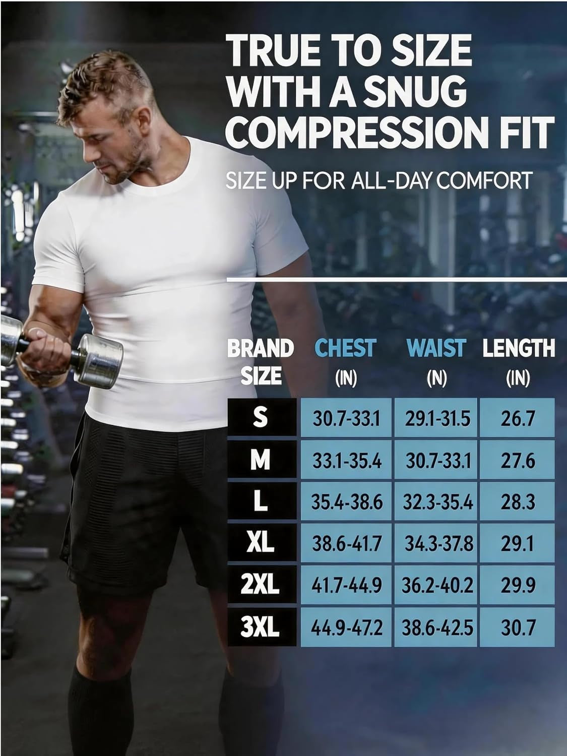 Mens Slimming Compression Shirt, Slimming Undershirt Shirts for Men Body Shaper Shapewear Tummy Control