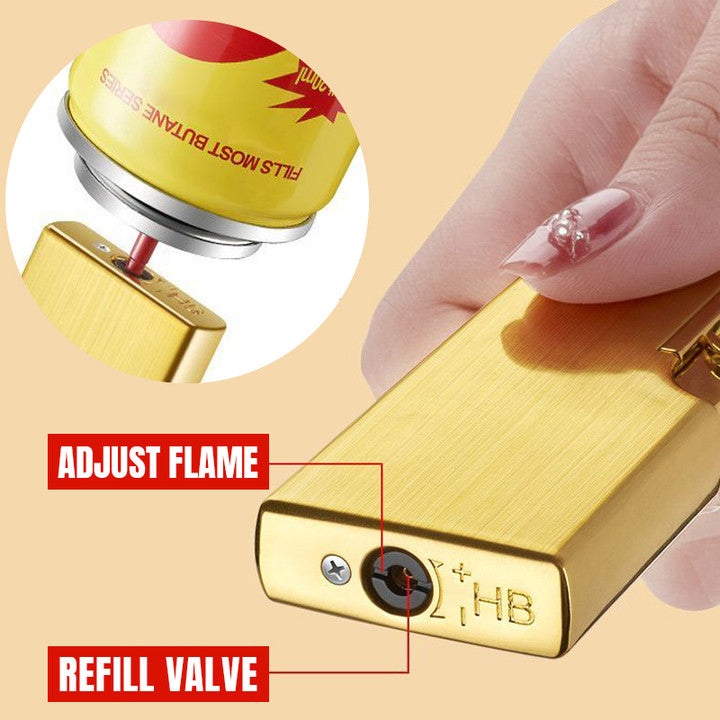🔥🔥Creative Windproof Dual Flame Refillable Gas Lighter