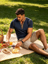 Men'S Casual Henley Shirts Classic Button Cotton Short Sleeve T-Shirt Summer Basic Solid Lightweight Tees Tops