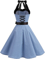 Women'S Vintage 1950S Cocktail Dress, Retro Tea Party Halter Swing Dresses