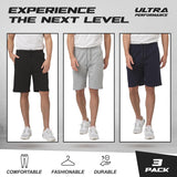 3 Pack Mens Shorts Casual Men'S Athletic Short Workout Gym Shorts for Men with Zipper Pockets, Small - 5X