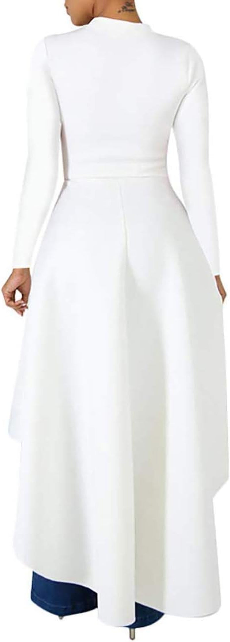 Women Ruffle High Low Asymmetrical Long Sleeve Peplum Tops Blouse Shirt Dress