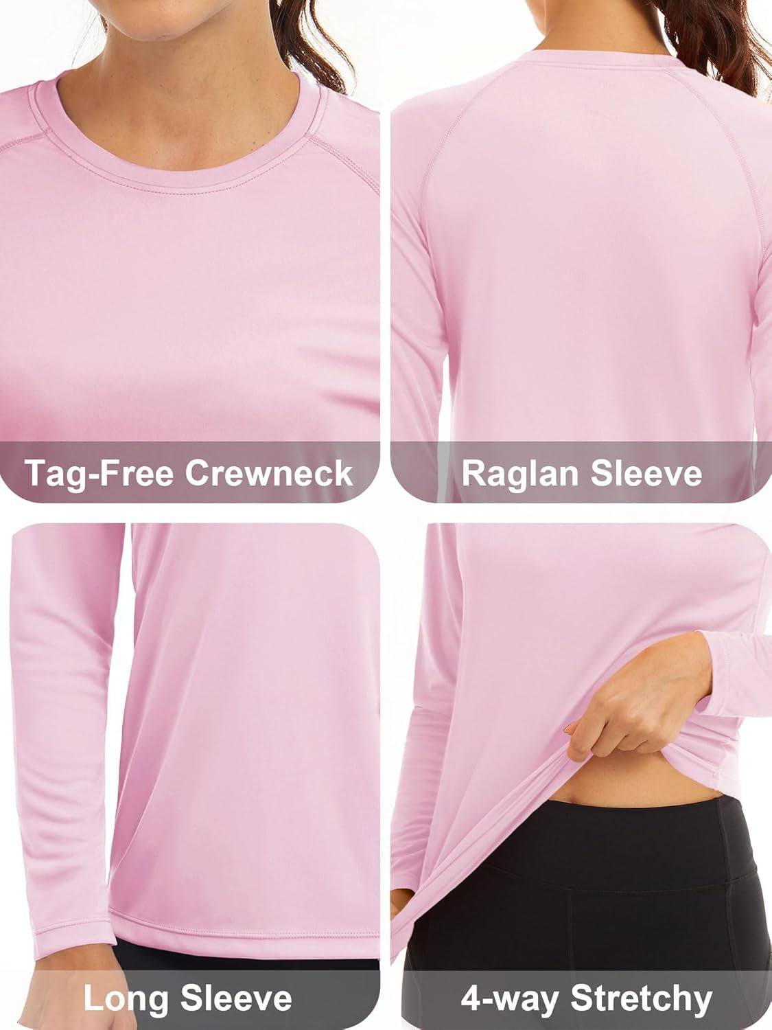 Women'S Long Sleeve Shirts UPF 50+ Sun Protection Shirts for Hiking Fishing Workout Rash Guard