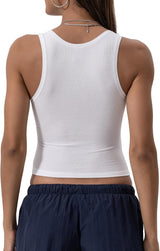 Women Rib Tank Top Padded Workout Top Square Neck Crop Tank Fitted Basic Cami Tops