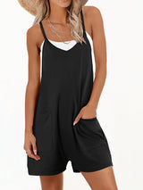 Womens Rompers Summer Casual Loose Sleeveless Overalls Spaghetti Strap Shorts Jumpsuit 2026 Beach Vacation Clothes