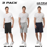 3 Pack Mens Shorts Casual Men'S Athletic Short Workout Gym Shorts for Men with Zipper Pockets, Small - 5X