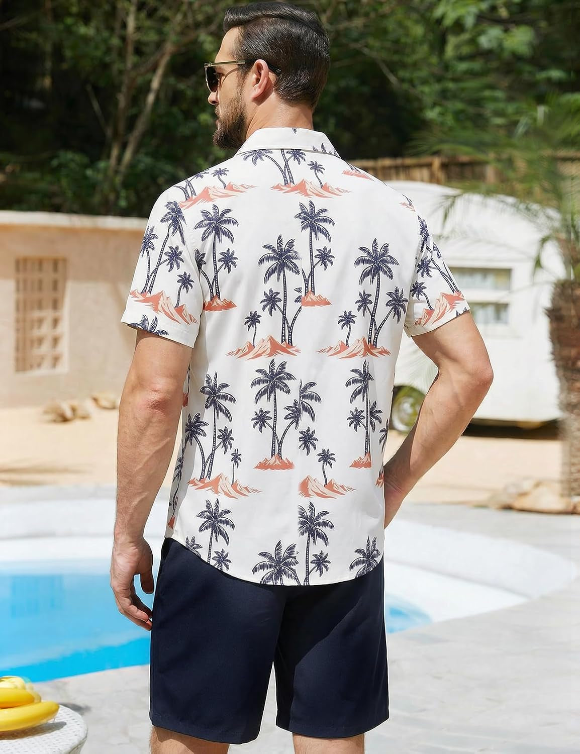 Mens Summer Outfits 2 Piece Hawaiian Beach Vacation Set
