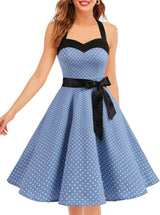 Women'S Vintage 1950S Cocktail Dress, Retro Tea Party Halter Swing Dresses