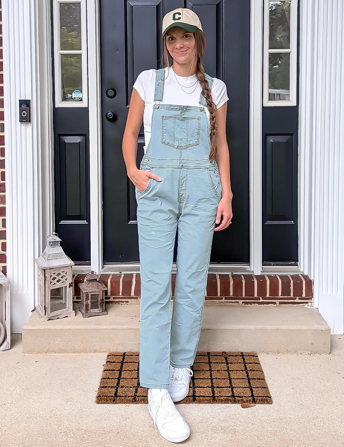 Women'S Casual Stretch Adjustable Denim Bib Overalls Jeans Pants Jumpsuits
