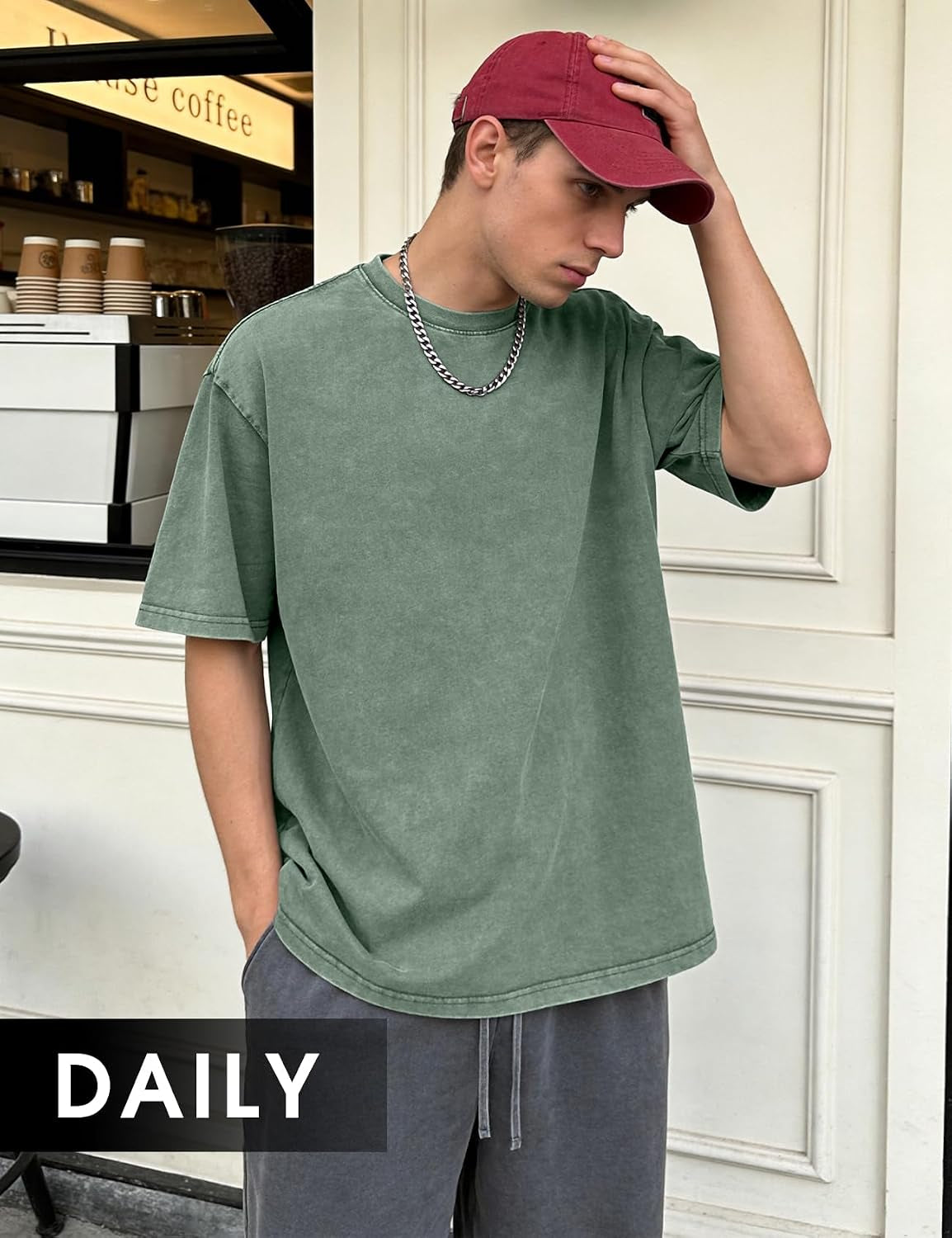 Men Oversized T-Shirts Heavyweight Vintage Cotton Baggy Shirt Acid Wash Streetwear Unisex Tee Tops