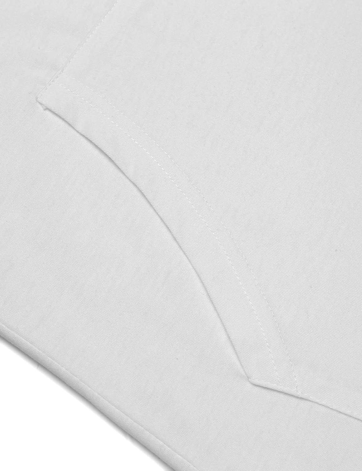 Men'S Sleeveless Workout Hoodie Tank Tops Gym Bodybuilding Muscle Cut off T-Shirts with Pockets White