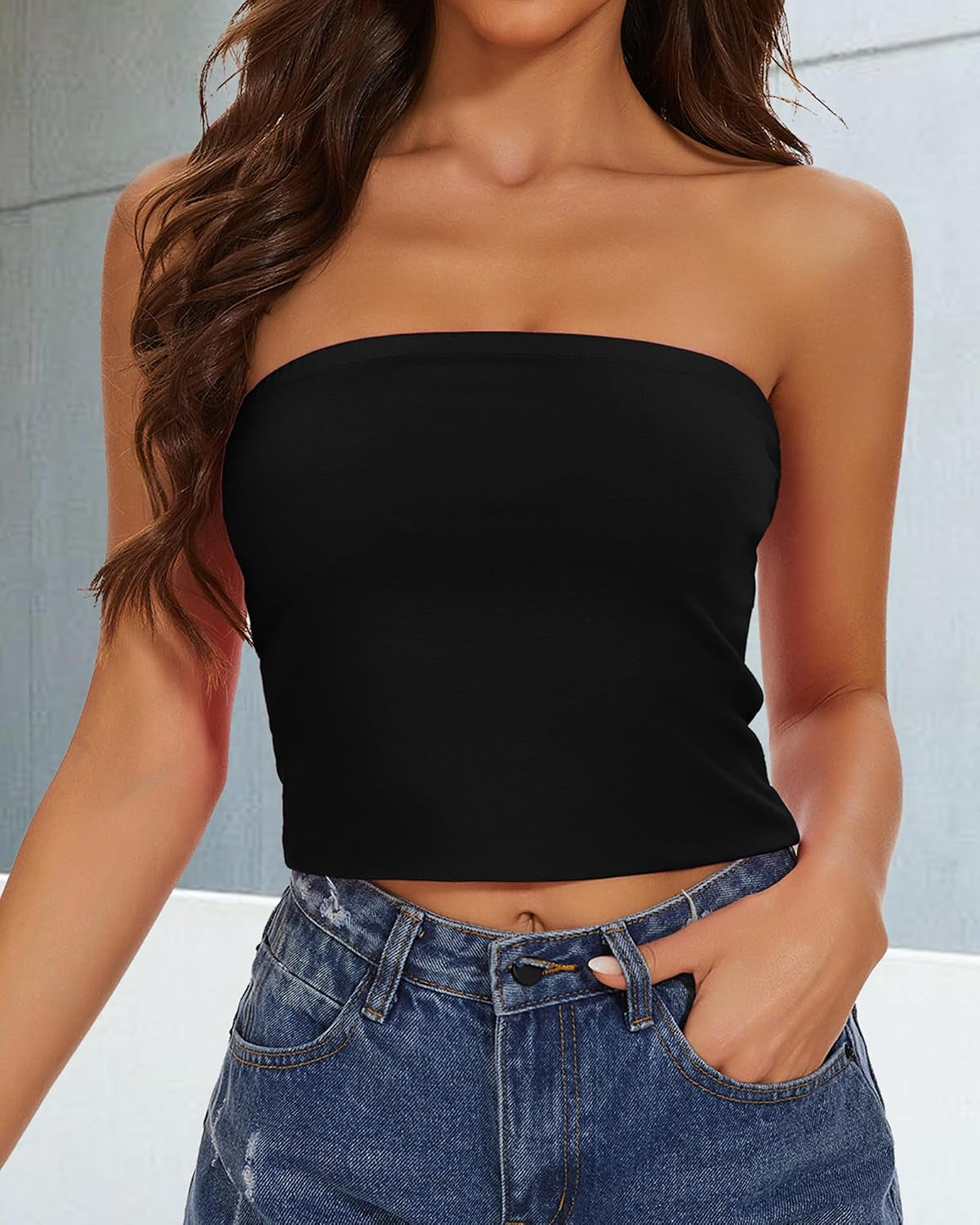 Summer Tube Tops Basic Crop Tops for Women Strapless Tank Casual Tunics Sexy Short Shirts 2026