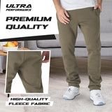 3 Pack Mens Fleece Wide Leg Sweatpants with Pockets, Open Bottom Workout Sweatpants for Men