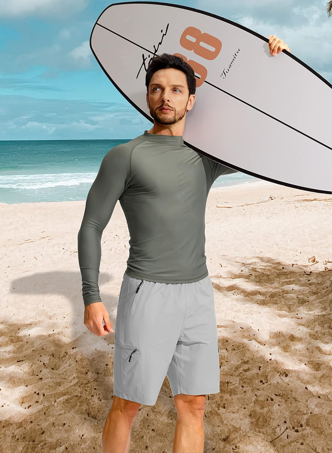 Men'S Swim Trunks Quick Dry Board Shorts with 5 Pockets Swimsuit Swimwear for Men - No Mesh Liner