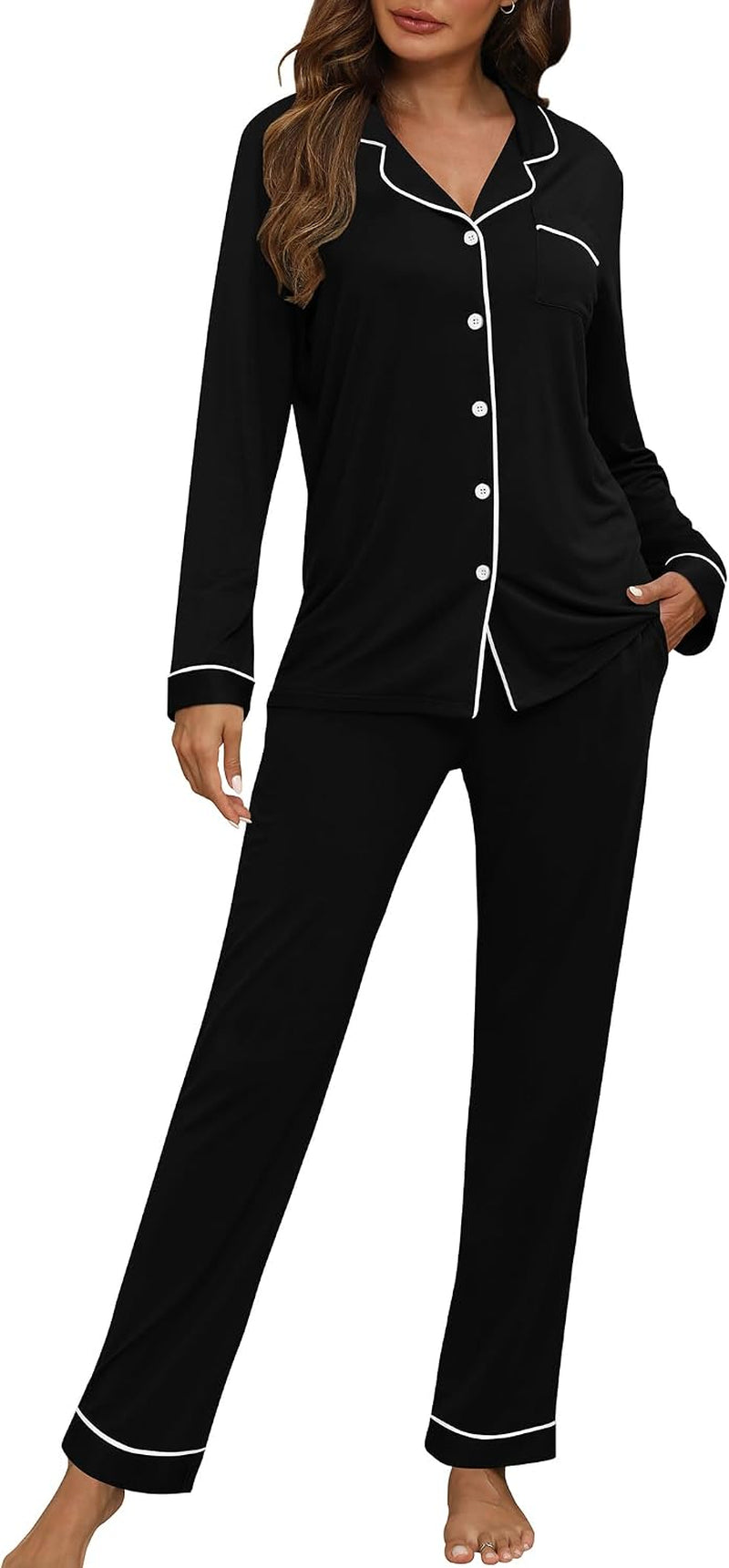Women Pajama Set Long Sleeve Sleepwear Fashion Night Wear