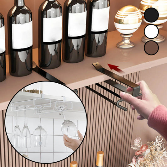 Under Cabinet Single Row Wine Glass Holder