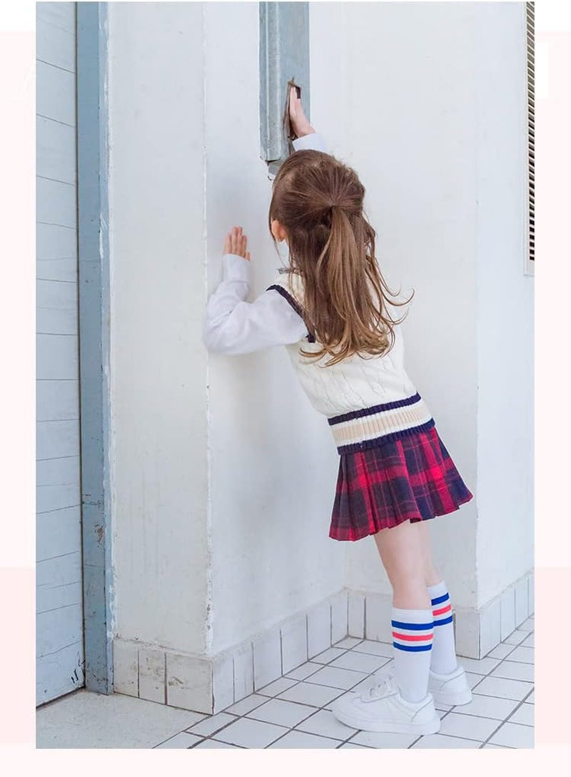 Girls Pleated Skirt with Shorts – Plaid Tennis Skorts & Solid School Uniform Skirts for Toddler/Big Kids (2T-14Y)