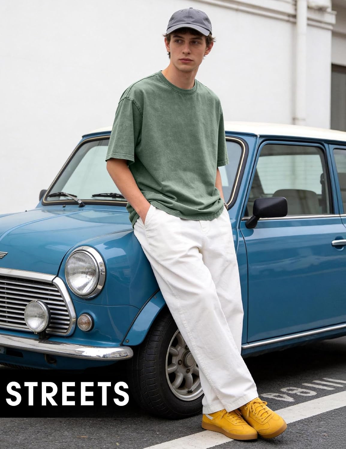 Men Oversized T-Shirts Heavyweight Vintage Cotton Baggy Shirt Acid Wash Streetwear Unisex Tee Tops