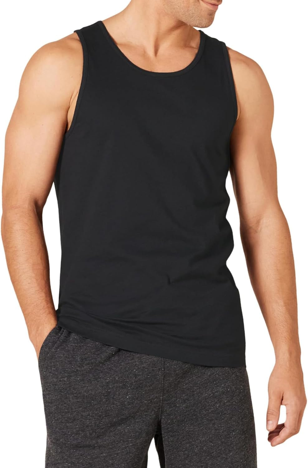 Men'S Active Quick Dry Tech Stretch Moisture Wicking Lightweight Gym Tank Top