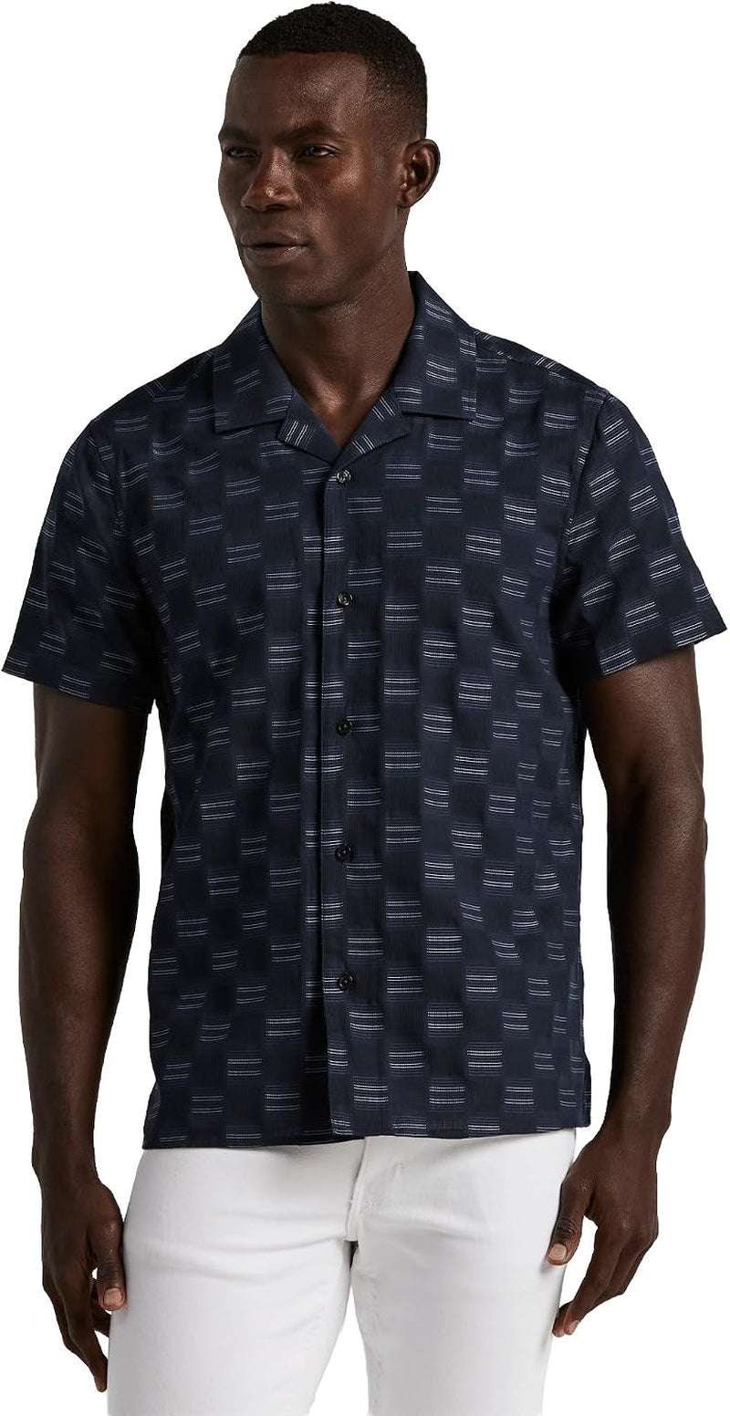 Men'S Short Sleeve Button down Camp Shirt