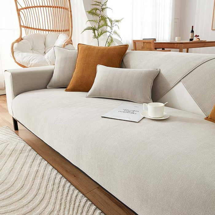 🔥Herringbone Chenille Fabric Furniture Protector Sofa Cover
