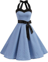 Women'S Vintage 1950S Cocktail Dress, Retro Tea Party Halter Swing Dresses