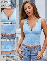 Lace Tank Tops for Women Summer Going Out Tops Y2K Sexy Lace Top