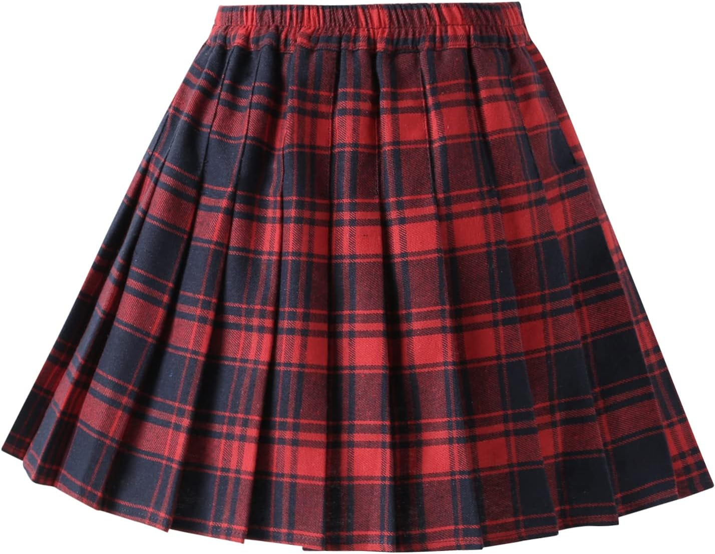Girls Pleated Skirt with Shorts – Plaid Tennis Skorts & Solid School Uniform Skirts for Toddler/Big Kids (2T-14Y)