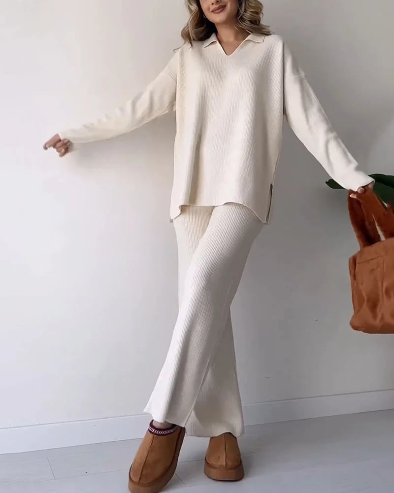 LAST DAY 49% OFF🔥V-neck casual slit knitted two-piece set