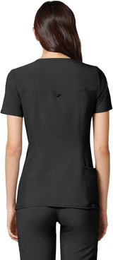 Women'S Medical Scrub Top Iflex V-Neck Knit Panel Top - CK605